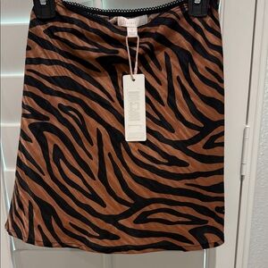 NWT Small GB Girls Brown and Black Animal Print Skirt